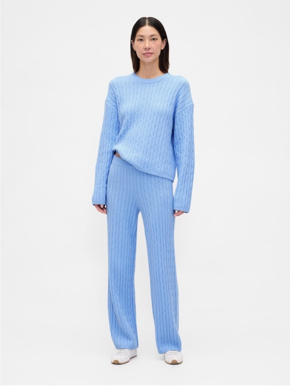 NWT Gap XL light blue Cash soft knit cable pants